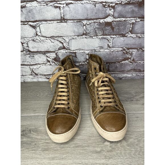Calzoleria Toscana Brown Leather Lace Up High Top Sneakers Men’s Sz 43EU/10M US - Picture 9 of 16